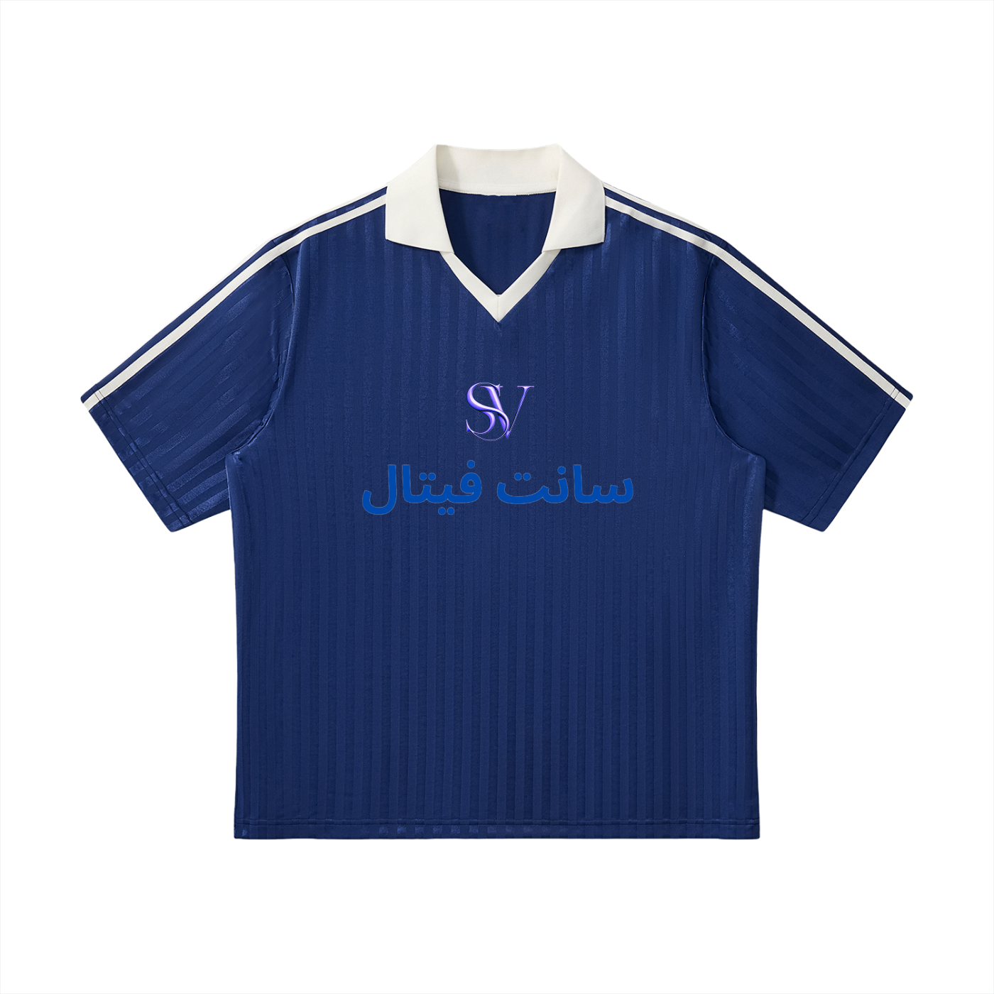Saint Vital Contrast Collar Striped Soccer Jersey