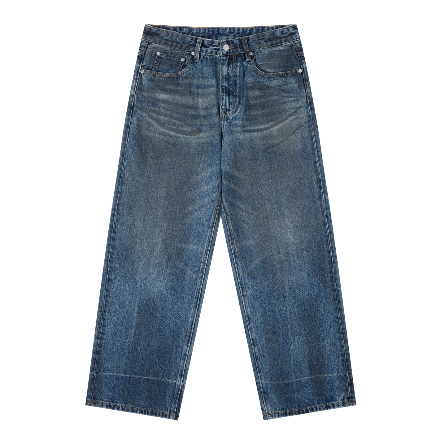 Saint Vital Men Vintage Wash Baggy Denim Jeans