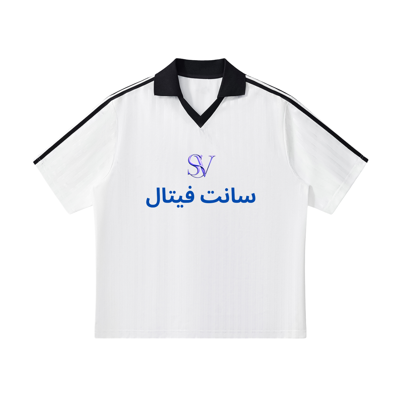 Saint Vital Contrast Collar Striped Soccer Jersey