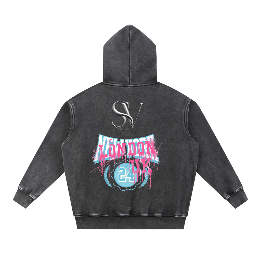 Snow Wash Fleece Oversize Hoodie