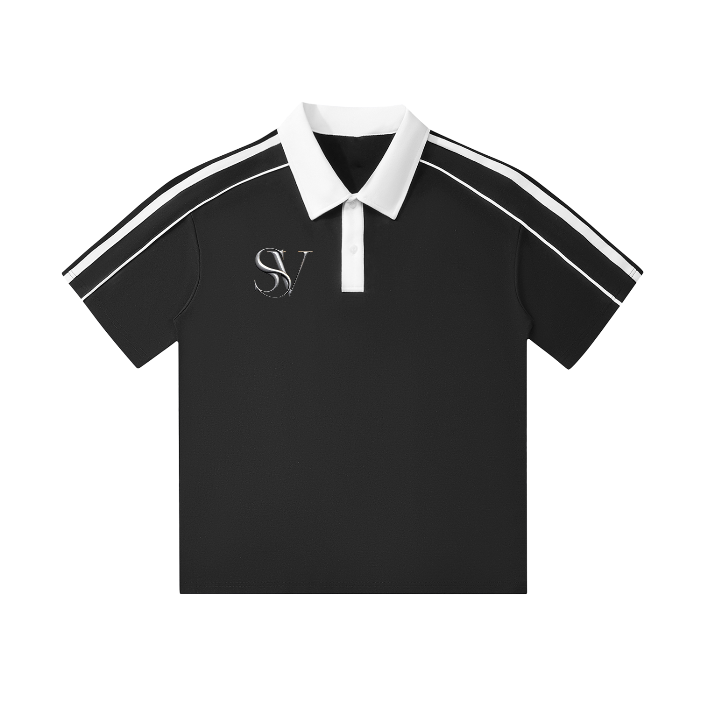 Saint Vital Contrast Collar Short-Sleeve Polo Shirt
