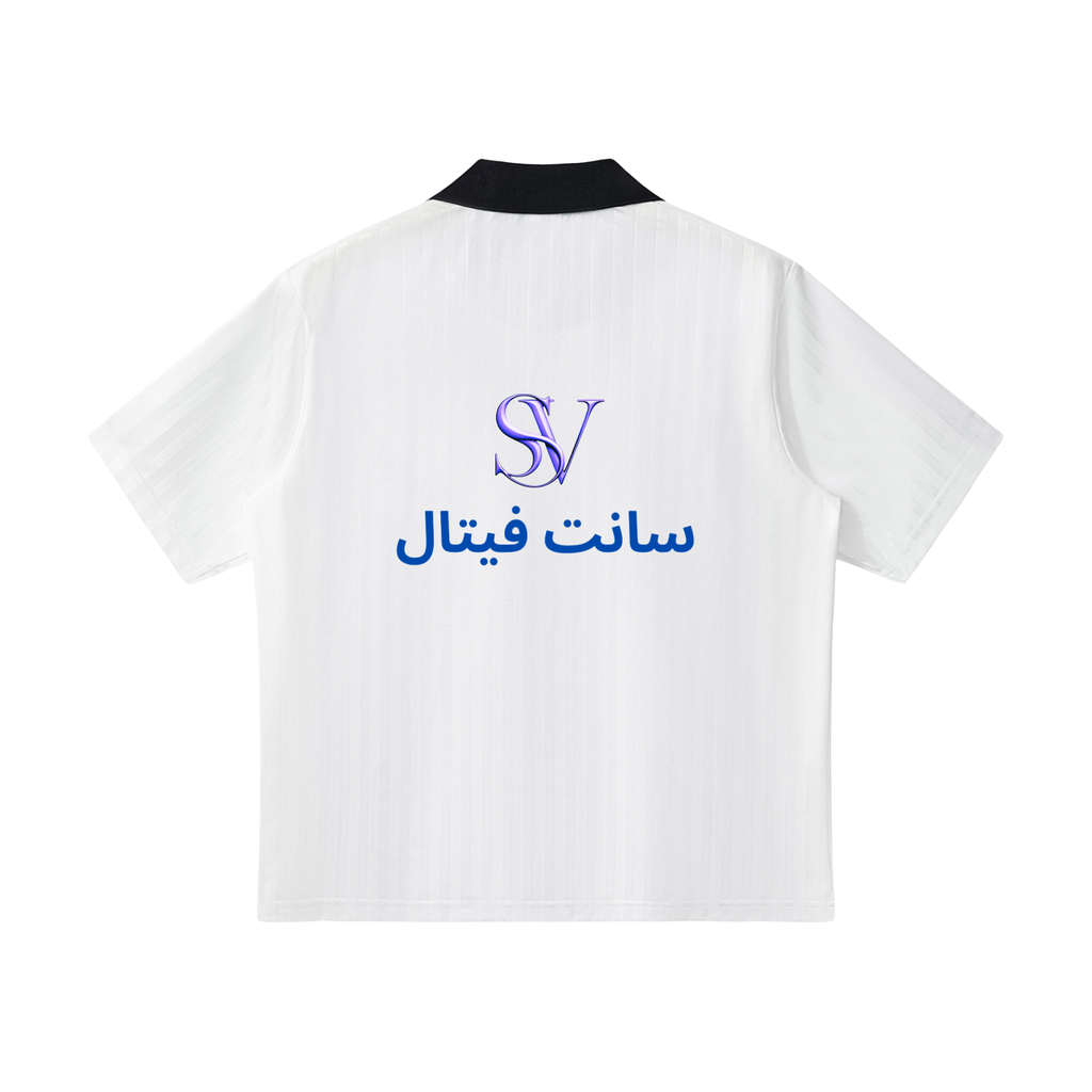 Saint Vital Contrast Collar Striped Soccer Jersey