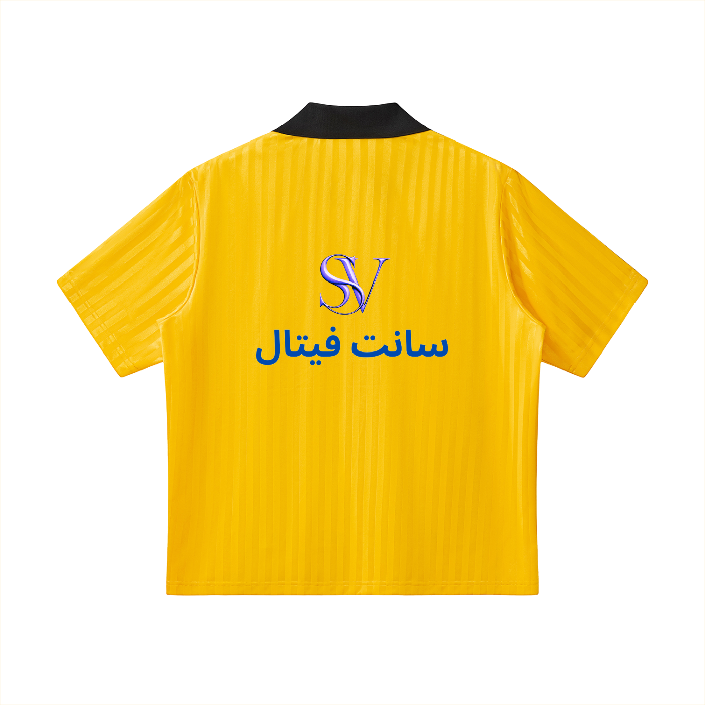 Saint Vital Contrast Collar Striped Soccer Jersey