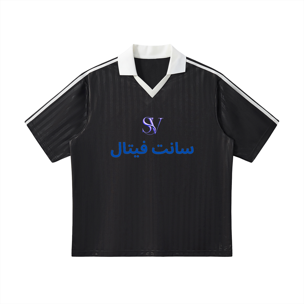 Saint Vital Contrast Collar Striped Soccer Jersey