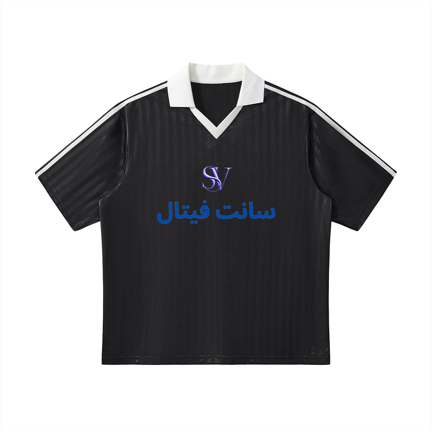 Saint Vital Contrast Collar Striped Soccer Jersey