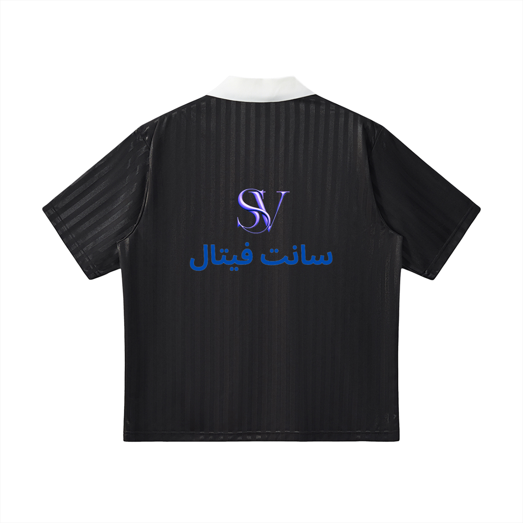 Saint Vital Contrast Collar Striped Soccer Jersey