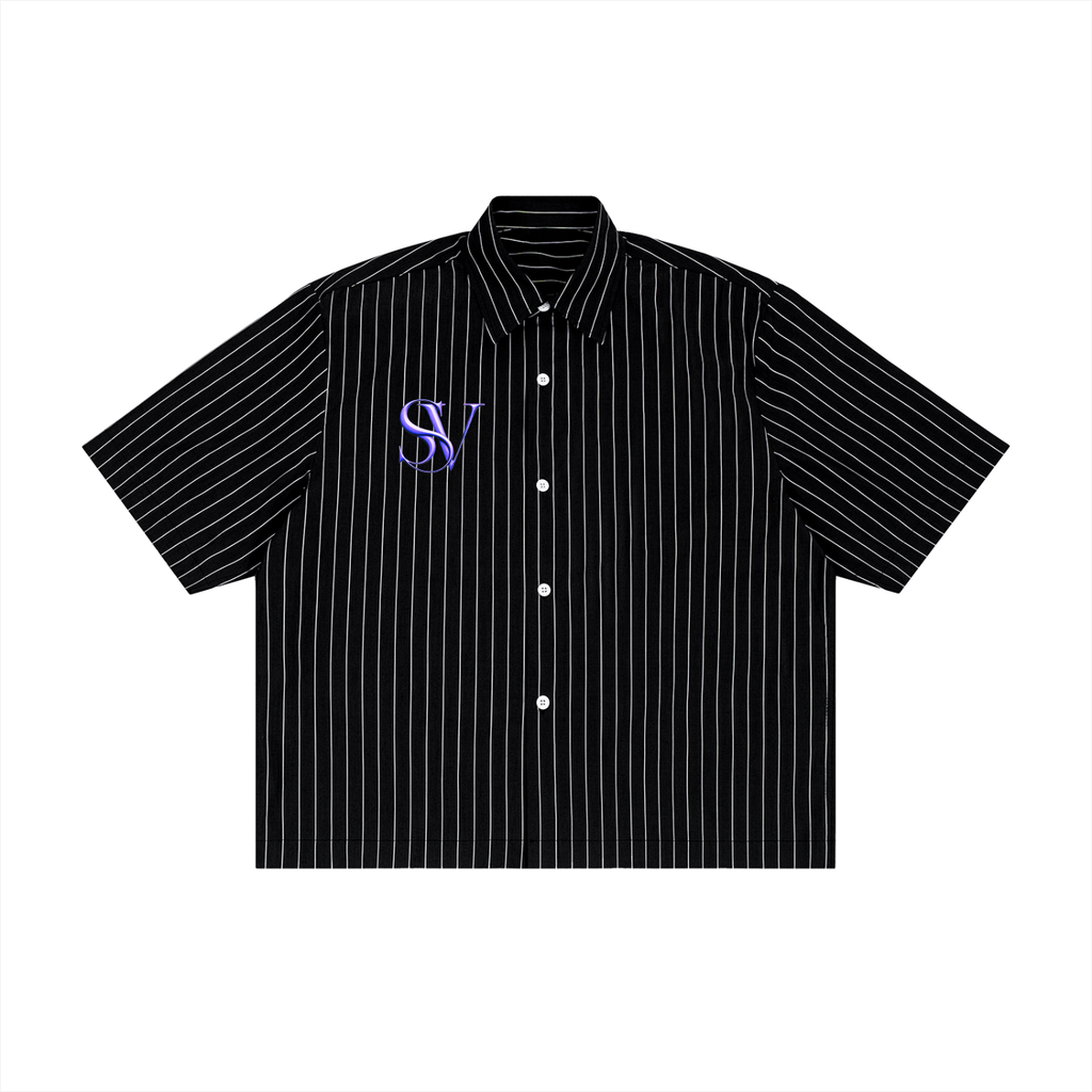 Saint Vital Unisex Striped Boxy Button-Up Shirt