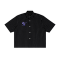 Saint Vital Unisex Striped Boxy Button-Up Shirt