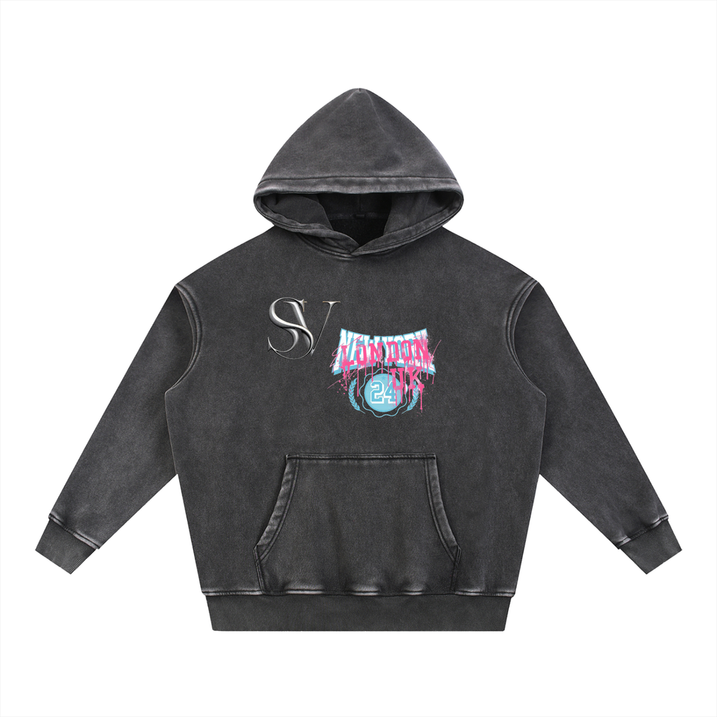 Snow Wash Fleece Oversize Hoodie