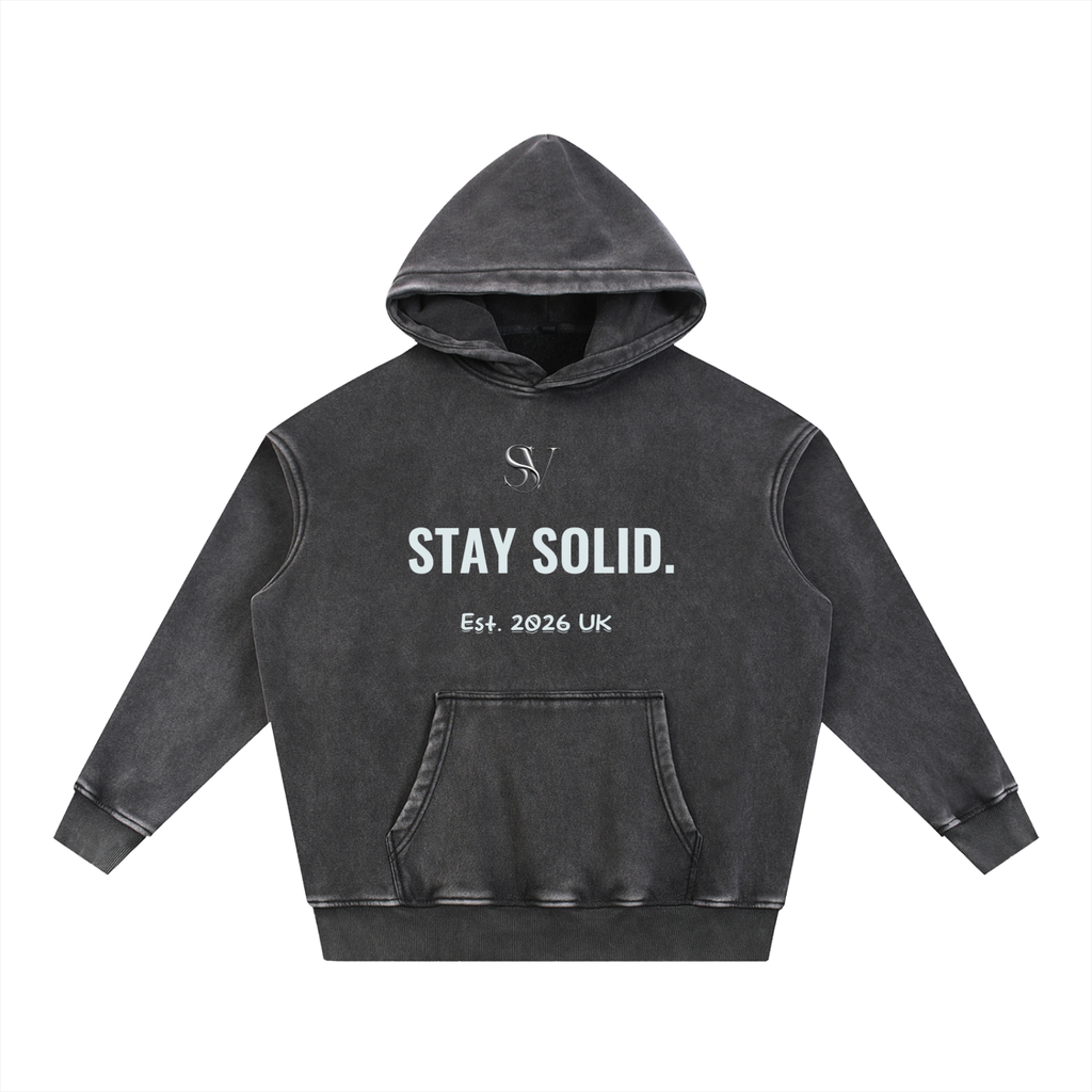 Stay Solid Snow Wash Fleece Oversize Hoodie