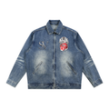 SV X Rolling Stones Vintage Wash Zip Up Denim Jacket