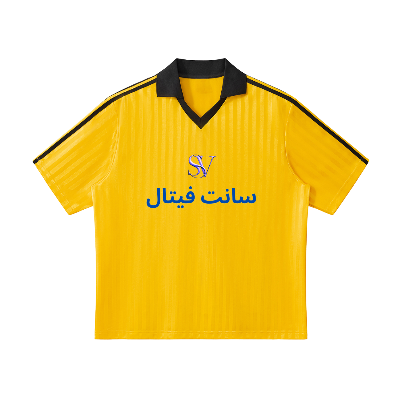Saint Vital Contrast Collar Striped Soccer Jersey